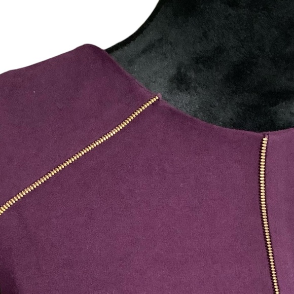 NWT Calvin Klein Dress‎ Size 8 Purple Plum Sleeveless Faux Front Zipper Design - Picture 9 of 16